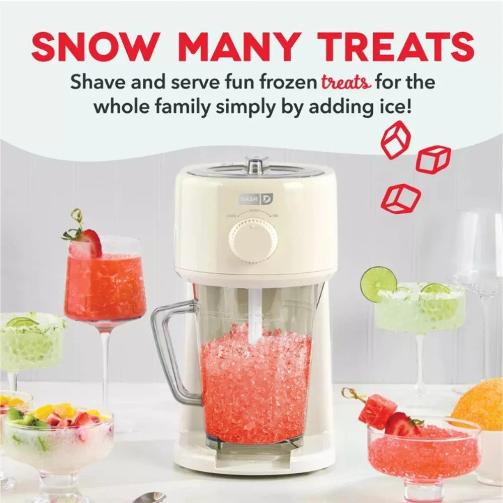 Dash Deluxe Shaved Ice and Slushy Maker in Cream Drinks Frozen Treats New